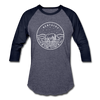 Kentucky Baseball T-Shirt - Retro Mountain Unisex Kentucky Raglan T Shirt - heather blue/navy