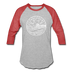 New Jersey Baseball T-Shirt - Retro Mountain Unisex New Jersey Raglan T Shirt - heather gray/red