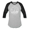 New York Baseball T-Shirt - Retro Mountain Unisex New York Raglan T Shirt - heather gray/black