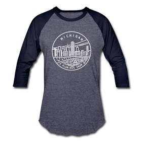 Michigan Baseball T-Shirt - Retro Mountain Unisex Michigan Raglan T Shirt