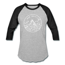 New Mexico Baseball T-Shirt - Retro Mountain Unisex New Mexico Raglan T Shirt - heather gray/black