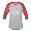 New Mexico Baseball T-Shirt - Retro Mountain Unisex New Mexico Raglan T Shirt - heather gray/red