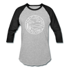 North Carolina Baseball T-Shirt - Retro Mountain Unisex North Carolina Raglan T Shirt - heather gray/black