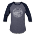 Oregon Baseball T-Shirt - Retro Mountain Unisex Oregon Raglan T Shirt - heather blue/navy