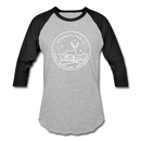 Pennsylvania Baseball T-Shirt - Retro Mountain Unisex Pennsylvania Raglan T Shirt - heather gray/black
