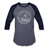 Pennsylvania Baseball T-Shirt - Retro Mountain Unisex Pennsylvania Raglan T Shirt - heather blue/navy