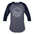 South Dakota Baseball T-Shirt - Retro Mountain Unisex South Dakota Raglan T Shirt - heather blue/navy