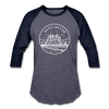 Washington Baseball T-Shirt - Retro Mountain Unisex Washington Raglan T Shirt - heather blue/navy