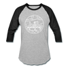 Ohio Baseball T-Shirt - Retro Mountain Unisex Ohio Raglan T Shirt - heather gray/black