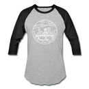 Ohio Baseball T-Shirt - Retro Mountain Unisex Ohio Raglan T Shirt - heather gray/black