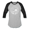 South Carolina Baseball T-Shirt - Retro Mountain Unisex South Carolina Raglan T Shirt - heather gray/black