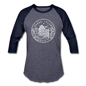 Rhode Island Baseball T-Shirt - Retro Mountain Unisex Rhode Island Raglan T Shirt