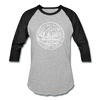 Virginia Baseball T-Shirt - Retro Mountain Unisex Virginia Raglan T Shirt - heather gray/black