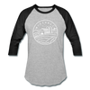 Wisconsin Baseball T-Shirt - Retro Mountain Unisex Wisconsin Raglan T Shirt - heather gray/black