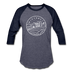 Wisconsin Baseball T-Shirt - Retro Mountain Unisex Wisconsin Raglan T Shirt - heather blue/navy
