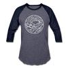 Tennessee Baseball T-Shirt - Retro Mountain Unisex Tennessee Raglan T Shirt - heather blue/navy