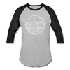 Vermont Baseball T-Shirt - Retro Mountain Unisex Vermont Raglan T Shirt - heather gray/black