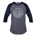 Vermont Baseball T-Shirt - Retro Mountain Unisex Vermont Raglan T Shirt - heather blue/navy