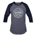 West Virginia Baseball T-Shirt - Retro Mountain Unisex West Virginia Raglan T Shirt - heather blue/navy