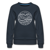 Alaska Women's Sweatshirt - Retro Mountain Women's Alaska Crewneck Sweatshirt - navy