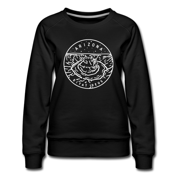 Arizona Women's Sweatshirt - Retro Mountain Women's Arizona Crewneck Sweatshirt - black