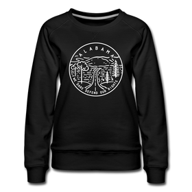 Alabama Women's Sweatshirt - Retro Mountain Women's Alabama Crewneck Sweatshirt - black