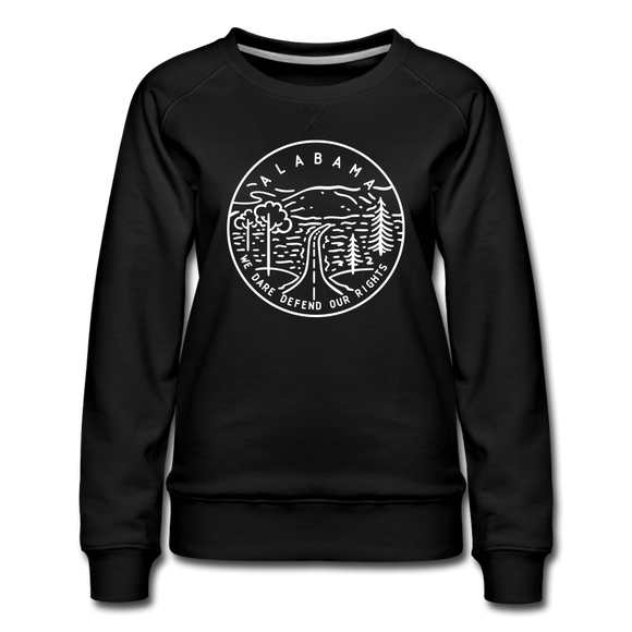 Alabama Women's Sweatshirt - Retro Mountain Women's Alabama Crewneck Sweatshirt - black
