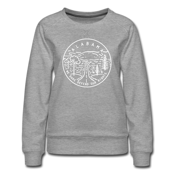 Alabama Women's Sweatshirt - Retro Mountain Women's Alabama Crewneck Sweatshirt - heather gray