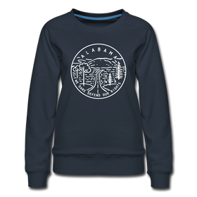 Alabama Women's Sweatshirt - Retro Mountain Women's Alabama Crewneck Sweatshirt - navy