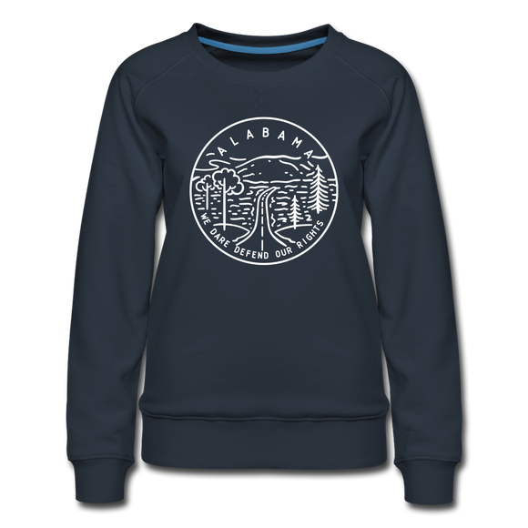 Alabama Women's Sweatshirt - Retro Mountain Women's Alabama Crewneck Sweatshirt - navy
