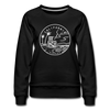 California Women's Sweatshirt - Retro Mountain Women's California Crewneck Sweatshirt - black