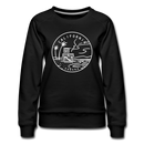 California Women's Sweatshirt - Retro Mountain Women's California Crewneck Sweatshirt - black