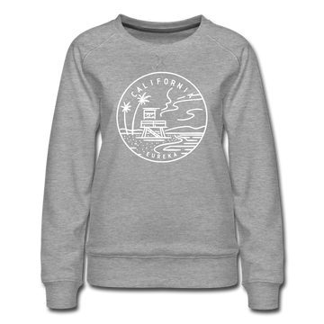 California Women's Sweatshirt - Retro Mountain Women's California Crewneck Sweatshirt - heather gray