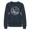 California Women's Sweatshirt - Retro Mountain Women's California Crewneck Sweatshirt - navy