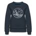 California Women's Sweatshirt - Retro Mountain Women's California Crewneck Sweatshirt - navy