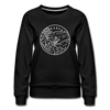 Arkansas Women's Sweatshirt - Retro Mountain Women's Arkansas Crewneck Sweatshirt - black
