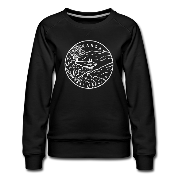 Arkansas Women's Sweatshirt - Retro Mountain Women's Arkansas Crewneck Sweatshirt - black