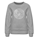 Arkansas Women's Sweatshirt - Retro Mountain Women's Arkansas Crewneck Sweatshirt - heather gray