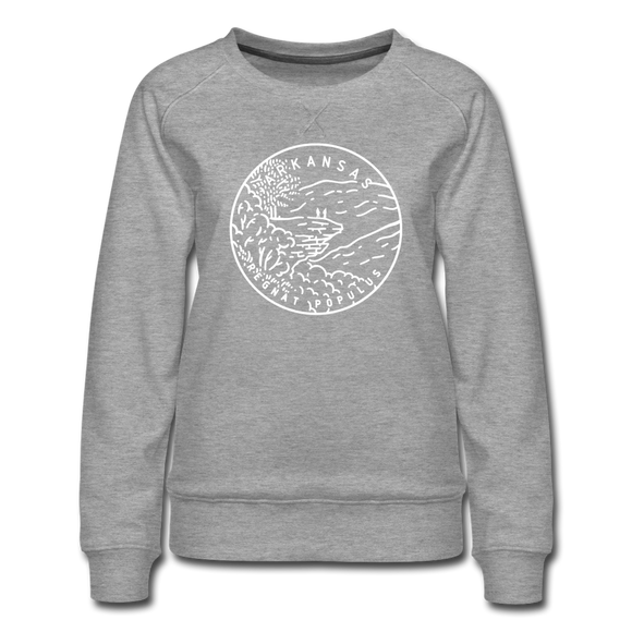 Arkansas Women's Sweatshirt - Retro Mountain Women's Arkansas Crewneck Sweatshirt - heather gray