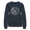 Arkansas Women's Sweatshirt - Retro Mountain Women's Arkansas Crewneck Sweatshirt - navy