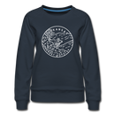 Arkansas Women's Sweatshirt - Retro Mountain Women's Arkansas Crewneck Sweatshirt - navy