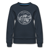 Colorado Women's Sweatshirt - Retro Mountain Women's Colorado Crewneck Sweatshirt - navy