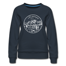 Colorado Women's Sweatshirt - Retro Mountain Women's Colorado Crewneck Sweatshirt - navy