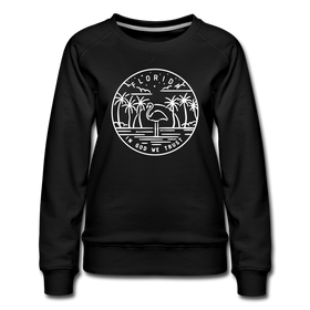 Florida Women's Sweatshirt - Retro Mountain Women's Florida Crewneck Sweatshirt - black
