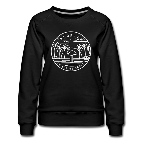 Florida Women's Sweatshirt - Retro Mountain Women's Florida Crewneck Sweatshirt - black