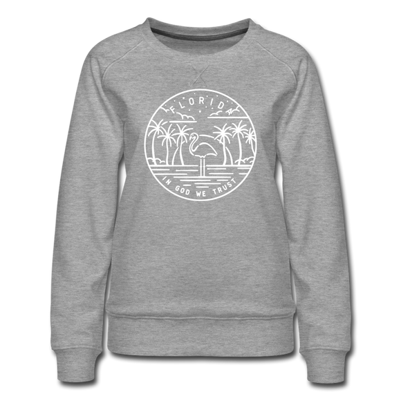 Florida Women's Sweatshirt - Retro Mountain Women's Florida Crewneck Sweatshirt - heather gray