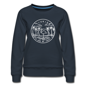 Florida Women's Sweatshirt - Retro Mountain Women's Florida Crewneck Sweatshirt - navy