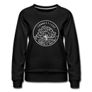 Connecticut Women's Sweatshirt - Retro Mountain Women's Connecticut Crewneck Sweatshirt - black