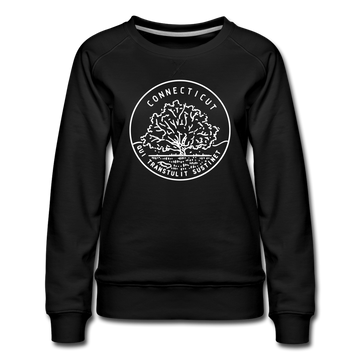 Connecticut Women's Sweatshirt - Retro Mountain Women's Connecticut Crewneck Sweatshirt - black