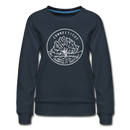 Connecticut Women's Sweatshirt - Retro Mountain Women's Connecticut Crewneck Sweatshirt - navy